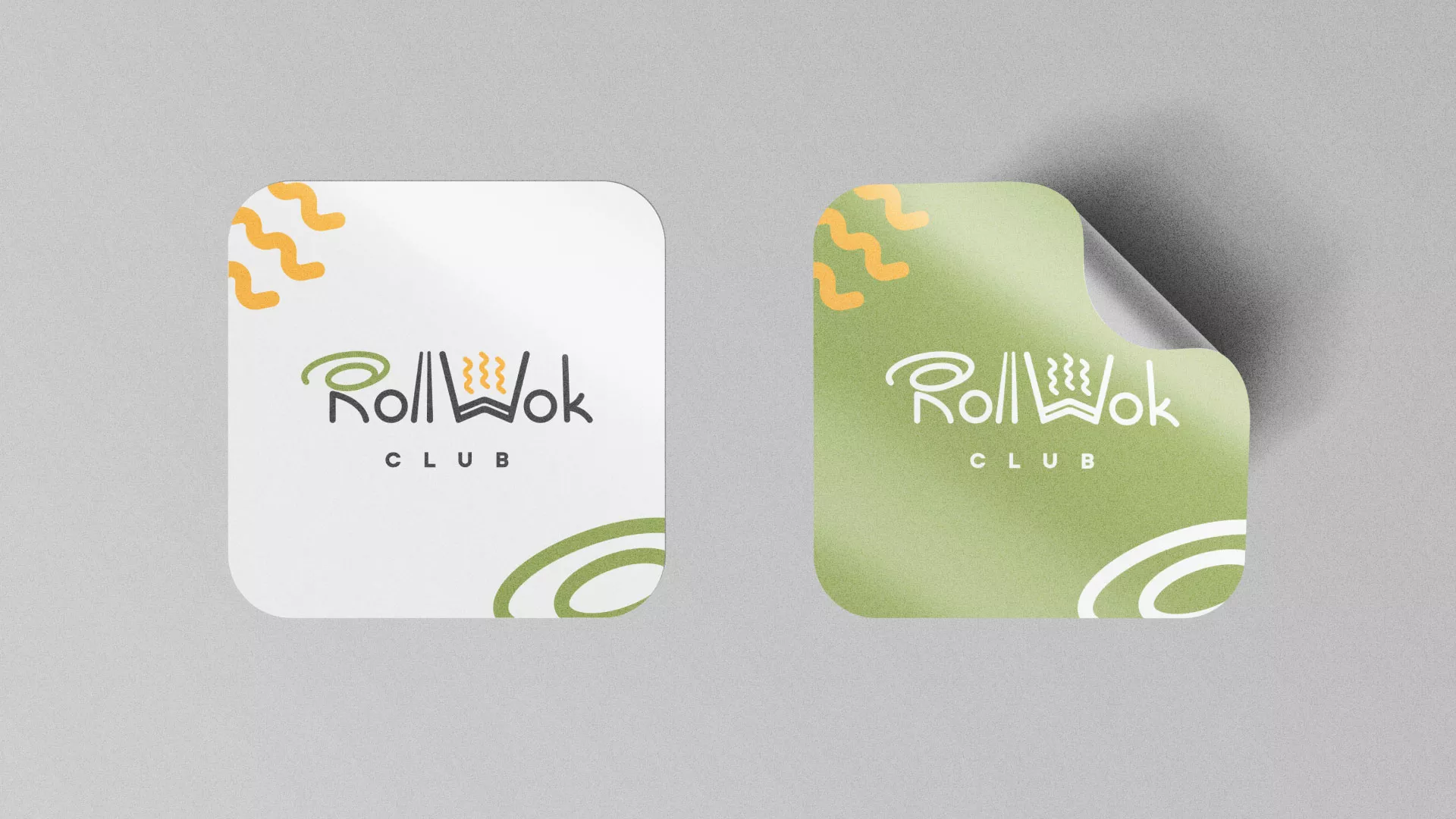 Разработка логотипа и фирменного стиля суши-бара «Roll Wok Club» в Товарково